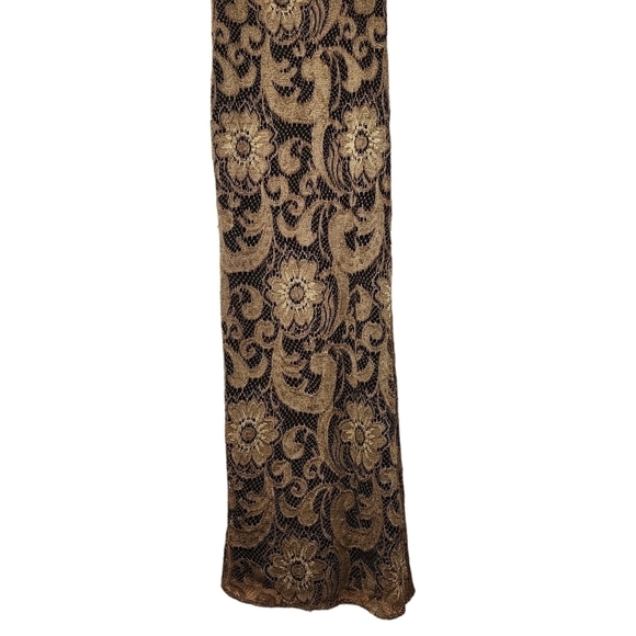 Alice & Olivia Roxie Bronze Black Lace Diamond Back Cut out Gown Event Dress - Picture 8 of 16